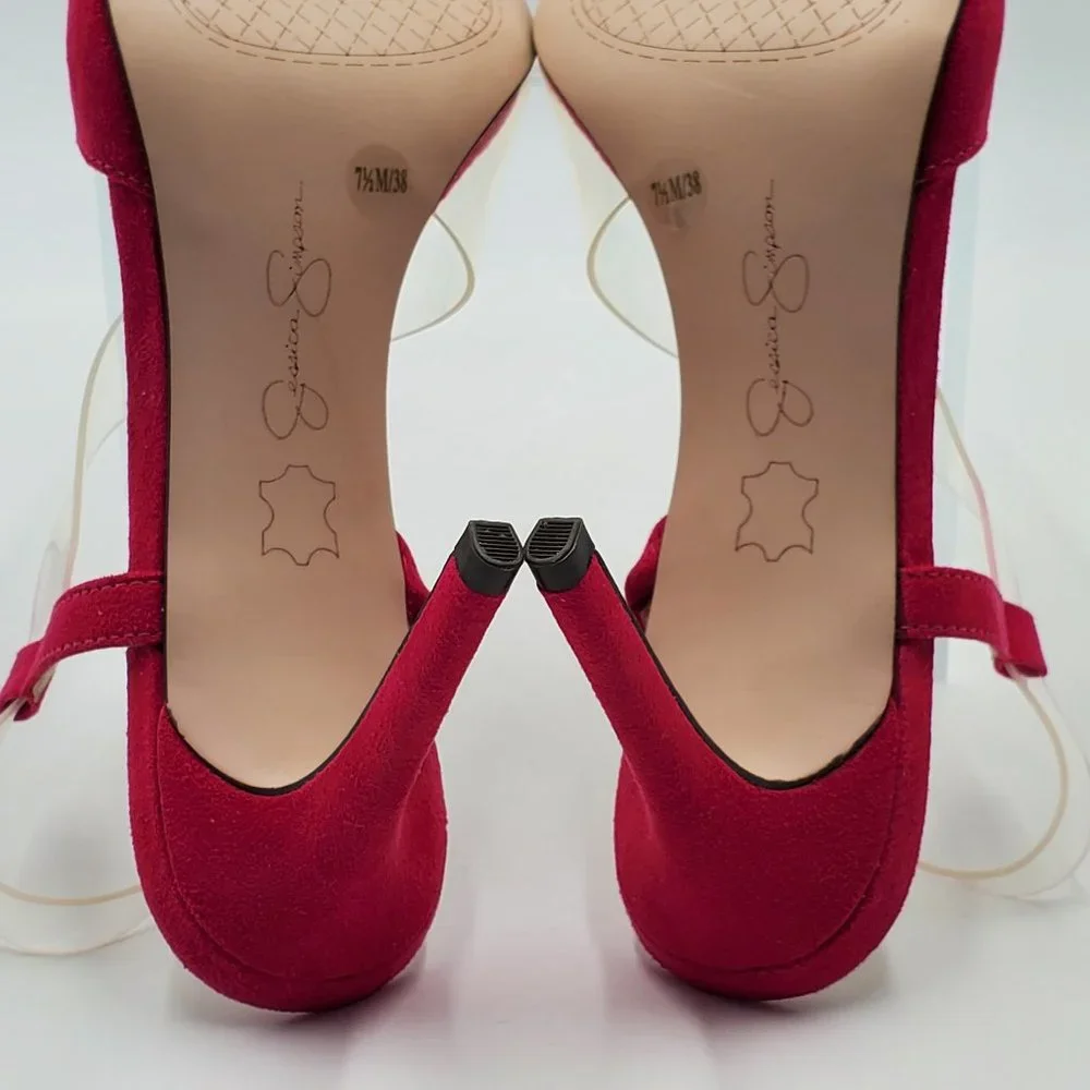 Jessica Simpson Magenta Sling Back Heels - Picture 17 of 17